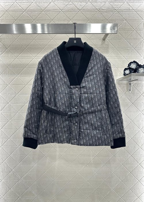 Dior Sophisticated Double-Sided Cotton Coat with Letter Jacquard