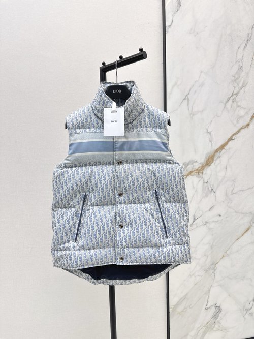 Dior Stylish Hooded Down Vest in H Shape, Slimming and Fashionable