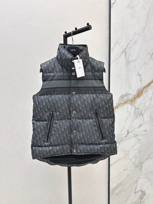 Dior Stylish Hooded Down Vest in H Shape, Slimming and Fashionable