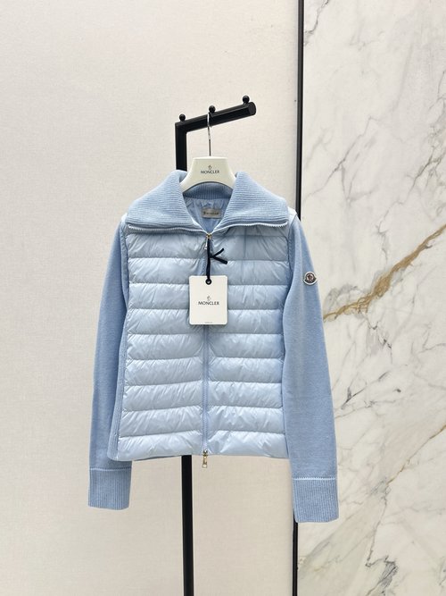 Moncler Knit High Collar Down Jacket Made of Imported Memory Silk Fabric