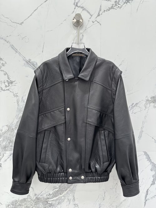 Yves Saint Laurent Exclusive Celebrity-inspired Bubble Lambskin Motorcycle Jacket, Stylish