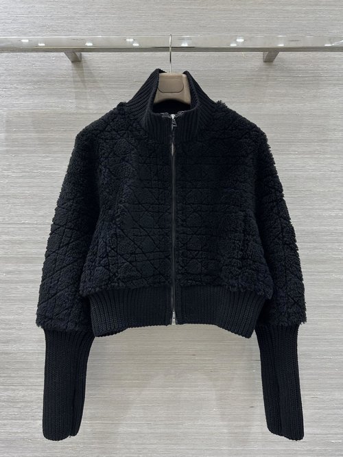 Dior Exclusive Original Fur-Trimmed Waist-Shortened Double-Sided Coat