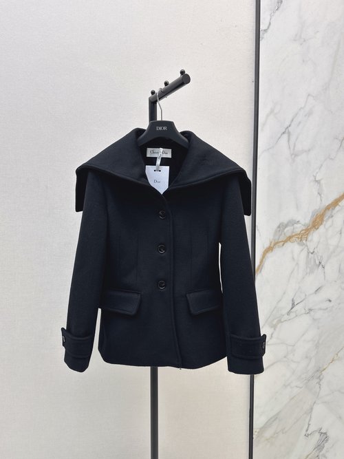 Dior Navy Wool Waistcoat with Logo Embroidery for an Elegant Look