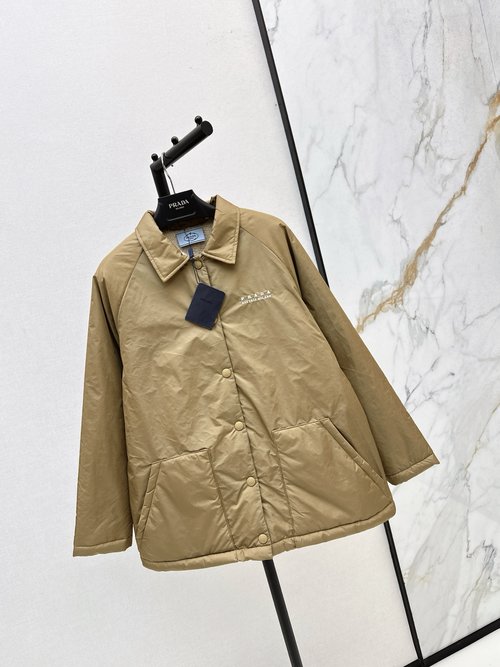 Prada Customized Collared Shirt Jacket with Logo Print