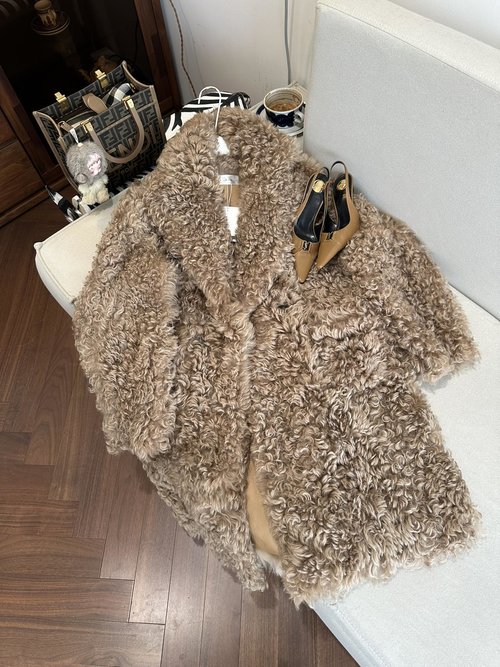 Hermes Imported Teguella Wool Coat, Reversible Design