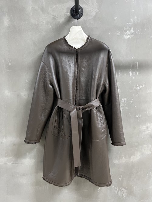 Chanel Reversible Sheepskin Faux Fur Coat in Classic Maillard Color