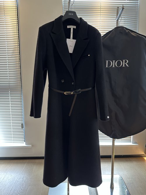 Dior Dior Baiocco Series Woolen Overcoat with Detachable Belt