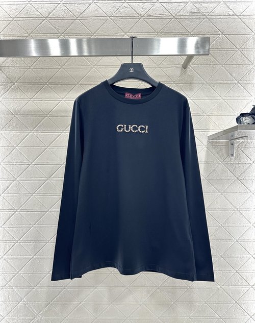 Gucci Water Drill Letter Long - Sleeve Top: Custom Fabric, Stylish and Comfortable