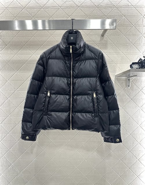 Louis Vuitton Rectangular Embossed Down Jacket with Shield Emblem on Sleeve