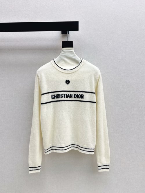 Dior Classic Embroidered Logo Sweater for a Sophisticated Look