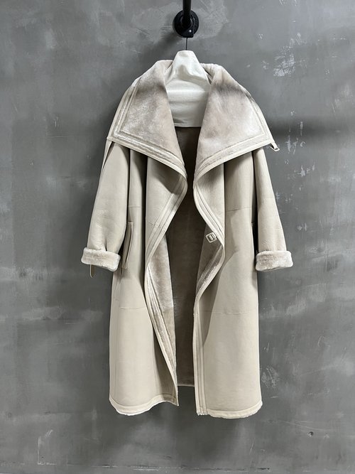 Hermes Reversible Loose-Fit All-Around Faux Fur Coat
