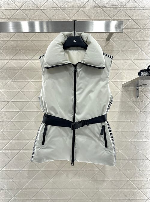 Dior Customized Windproof Down Vest with Striped Webbing