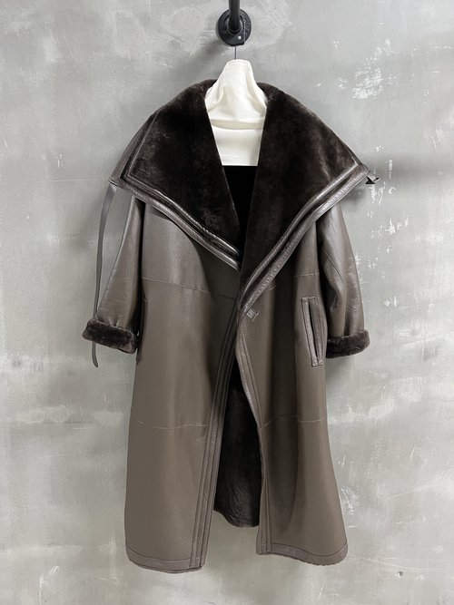 Hermes Reversible Loose-Fit All-Around Faux Fur Coat