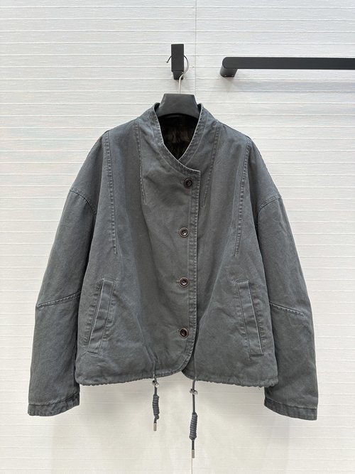 Prada Fashionable Reversible Pine Mink Fur Coat with Adjustable Hem