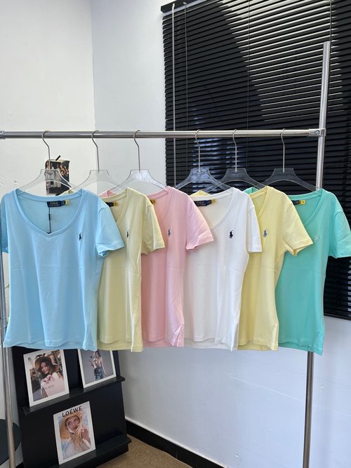 Polo Ralph Lauren Six-Color Horse Logo V-Neck Cotton Tee, Short Sleeve