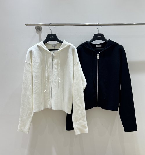 Loewe Loewe Heavy Relief Pattern Pure Wool Knitted Zip Hoodie