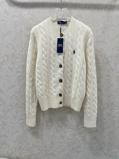 Polo Ralph Lauren Knit Open-Front Sweater with Premium Wool and Cashmere Blend - Elegant Warmth