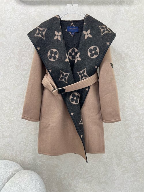 Louis Vuitton Double-Sided Classic Wool Coat with Monogram Jacquard