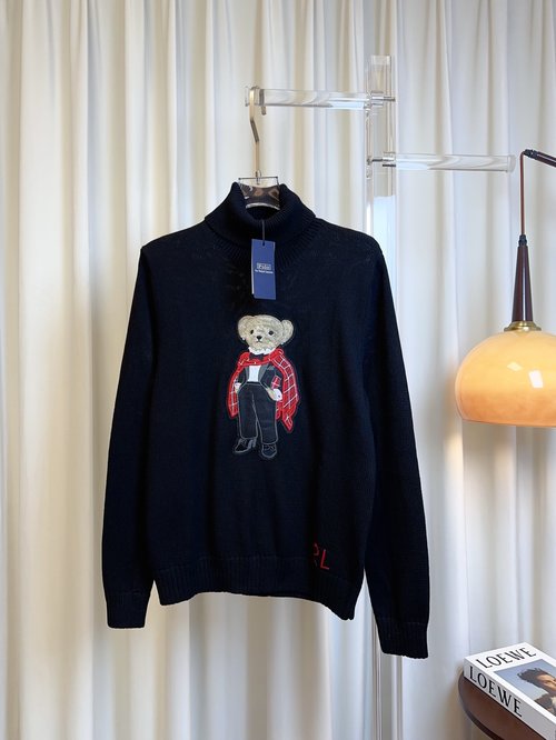 Polo Ralph Lauren Customized Wool High-collared Top with Embroidered Patch