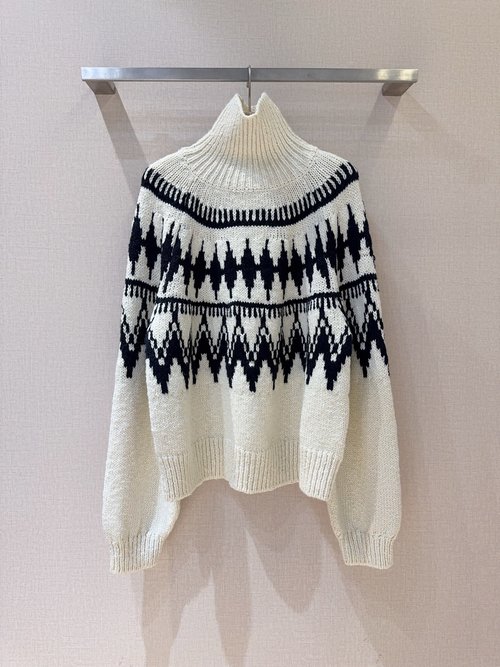 Dior Love-themed Knitted Top with Fair Isle Jacquard