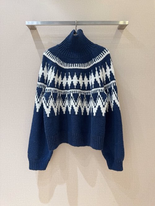 Dior Love-themed Knitted Top with Fair Isle Jacquard