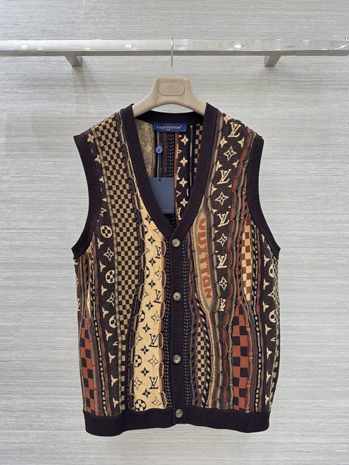 Louis Vuitton Exclusive Lou x Nigo Monogram Jacquard V-Neck Stylish Vest