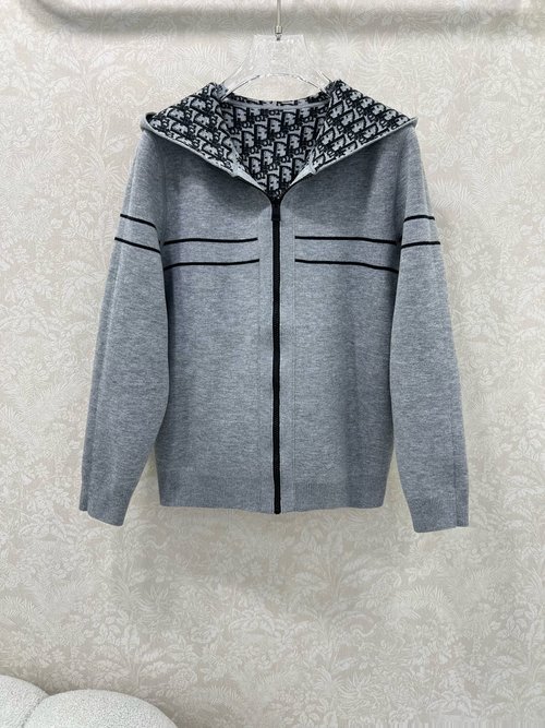 Dior Double-sided Cashmere Coat with Luxury Logo, Streamlined Design