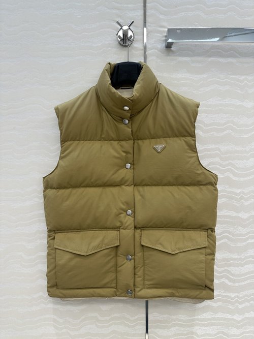 Prada Trendy Pocketed Sleeveless Down Vest with Premium Filling