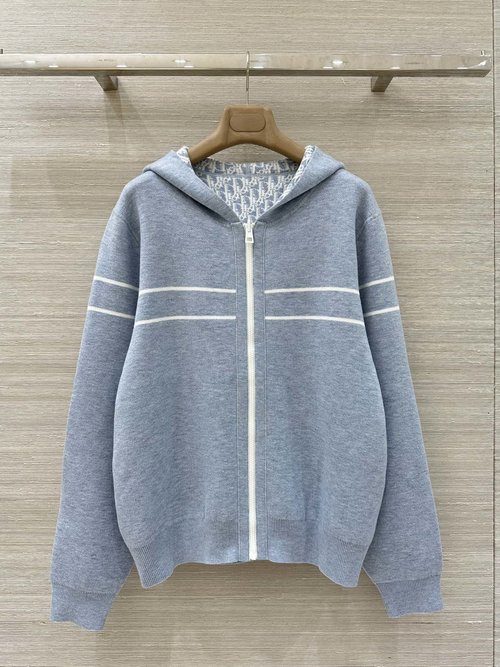 Dior Exclusive Release: MissD Glacier Blue Cashmere Coat with Navy Logo