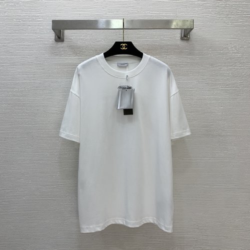 Dior Casual Round-Neck Short-Sleeved T-Shirt with Small Logo