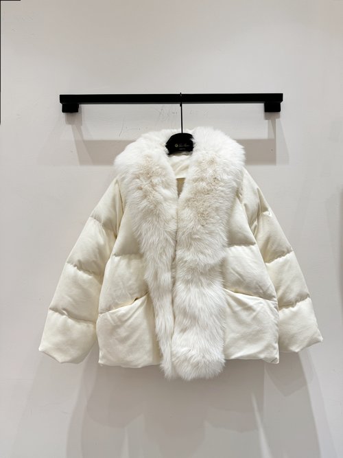 Loro Piana High - quality Goose Down Jacket with Detachable Fox Fur Collar