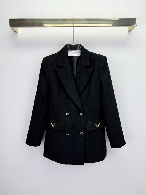 Valentino New Double-Breasted Suit Jacket with Pocket V Pattern