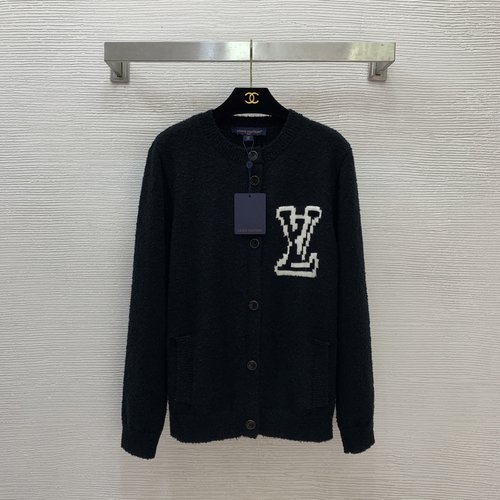 Louis Vuitton Customized Wool Blend Knit Cardigan with Letter Logo Buttons