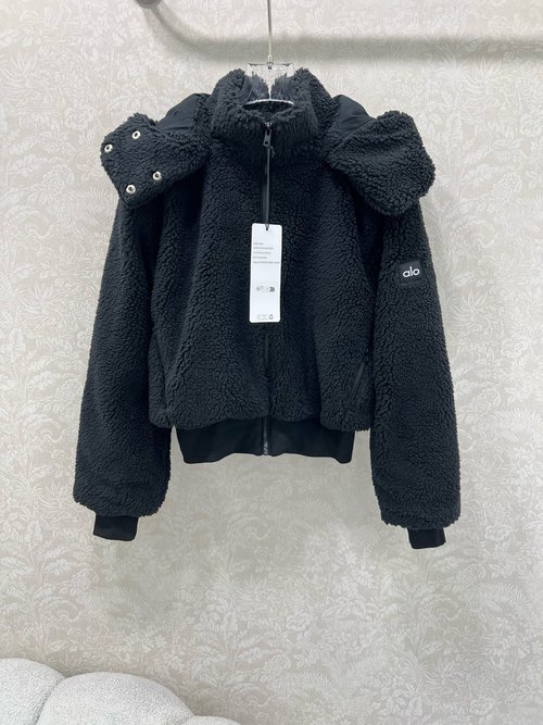 Loewe Teddy Fleece Flight Jacket with Logo, Stylish and Slimming