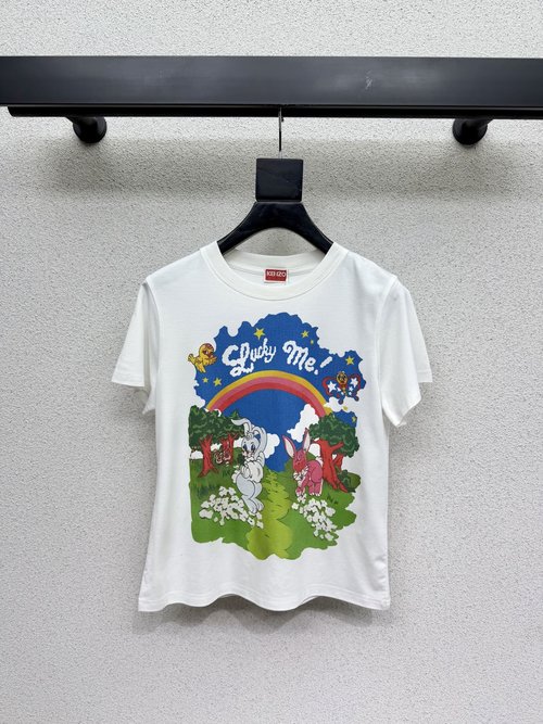 Kenzo Cartoon Print Short-Sleeved T-Shirt for a Fashionable Look
