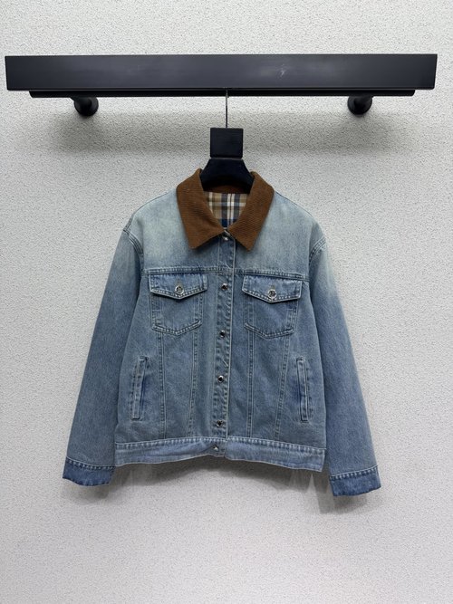 Louis Vuitton Double-Sided Checked Denim Jacket, Vintage Wash and Stylish