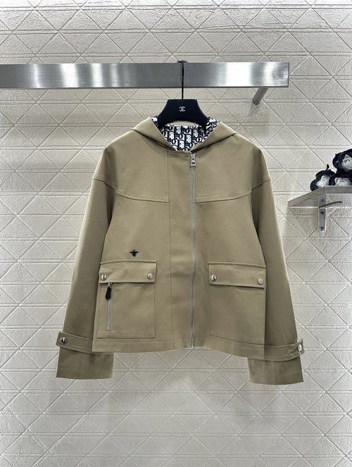 Dior Hooded Trench Coat and Skirt Set with Luxury Accents