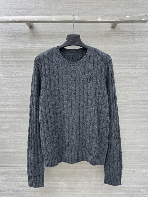 Polo Ralph Lauren Exclusive College-style Knit Top with Knight Embroidery and High-quality Yarn