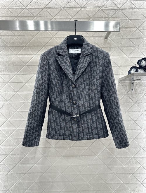 Dior Tailored Jacquard Cotton Blazer Featuring Logo, Timeless Elegance