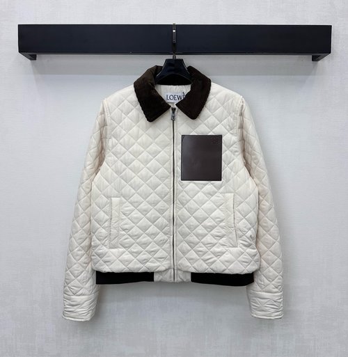 Loewe Custom Nylon Quilted Puffer with Leather Logo Decoration for a Stylish Edge