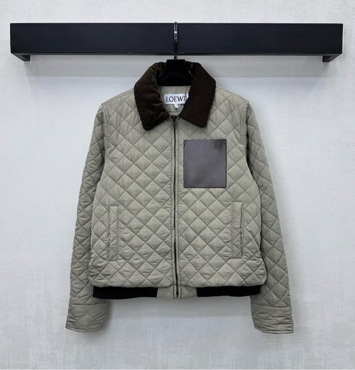 Loewe Custom Nylon Quilted Puffer with Leather Logo Decoration for a Stylish Edge