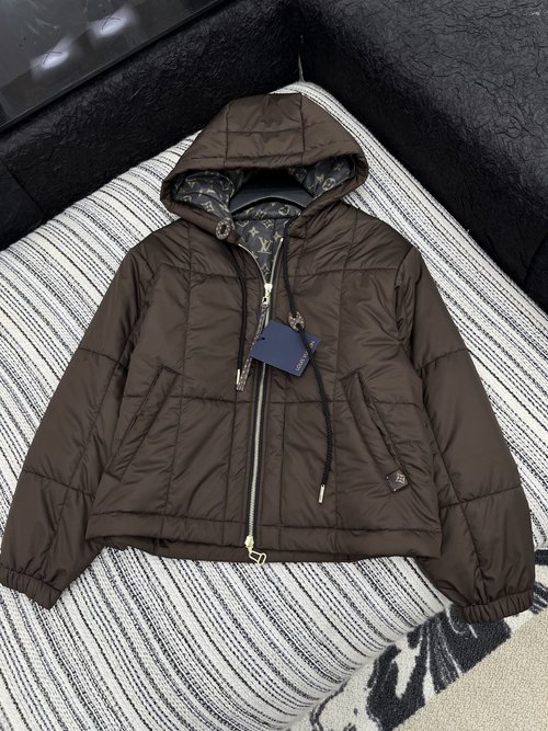 Louis Vuitton New Style Hooded Cotton Jacket with Classic Double-Zipper