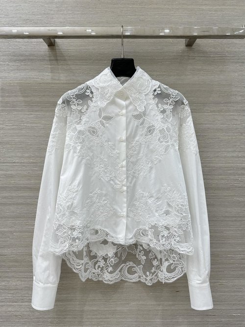 Alexander Wang Exclusive Handmade Lace-Appliqued Shirt for Stylish Look
