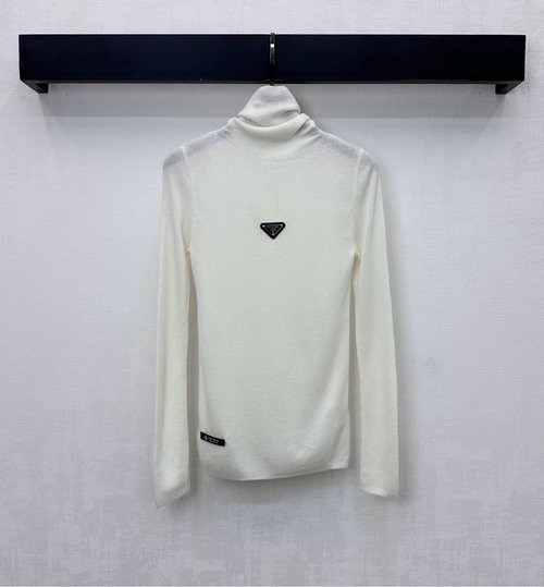 Prada Custom Imported Wool High Neck Logo Base Layer with Metal Logo for Regular Wear