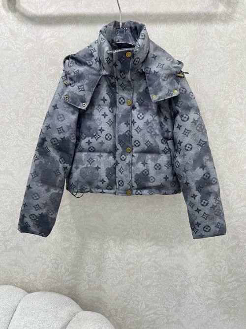 Louis Vuitton Jacquard Down Jacket with Detachable Hood