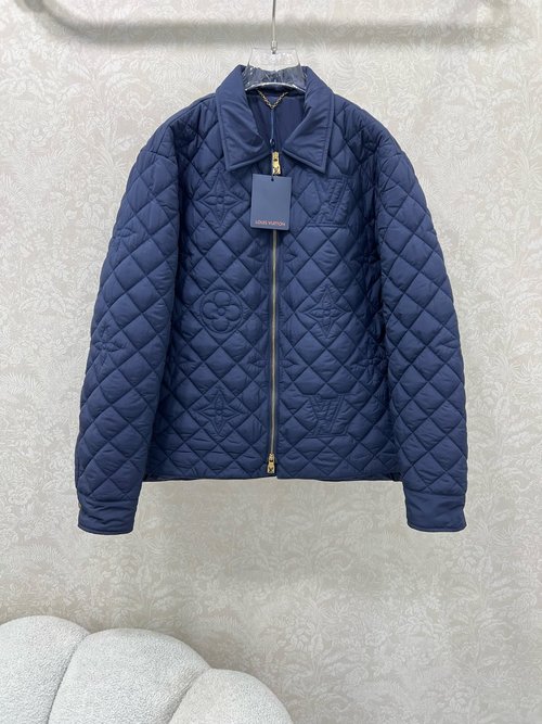 Louis Vuitton Modern Macro Monogram Quilted Jacket with Two-Way Zipper