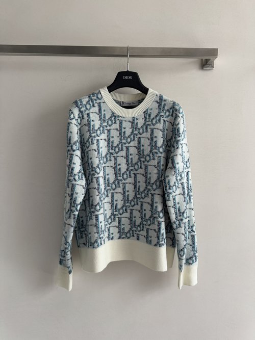 Dior Round - Neck Sweater with Full LOGO Alphabet