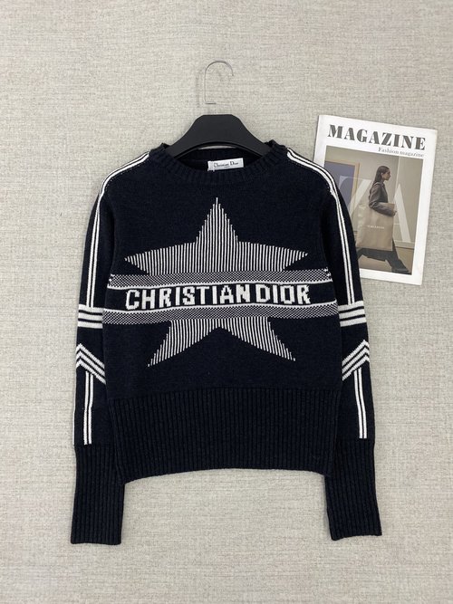 Dior Ski Series Star Logo Sweater, Sailor Collar with Waist-Slimming Tailoring
