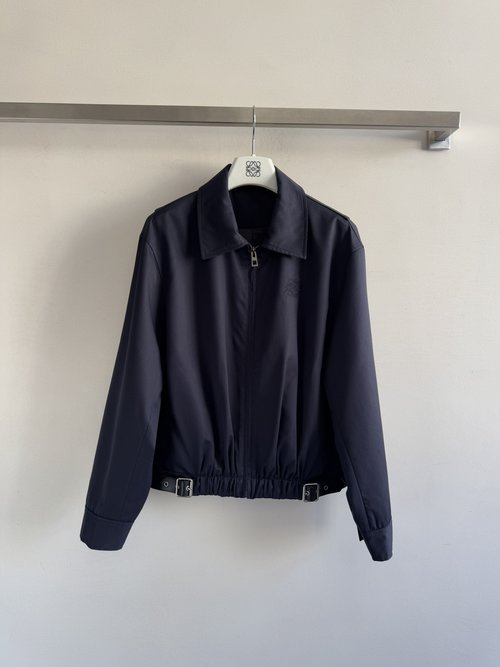 Loewe Stylish Jacket with Fold Leather Strap and Embossed Patch