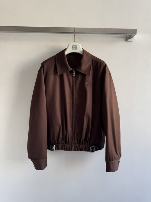 Loewe Stylish Jacket with Fold Leather Strap and Embossed Patch